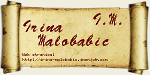 Irina Malobabić vizit kartica